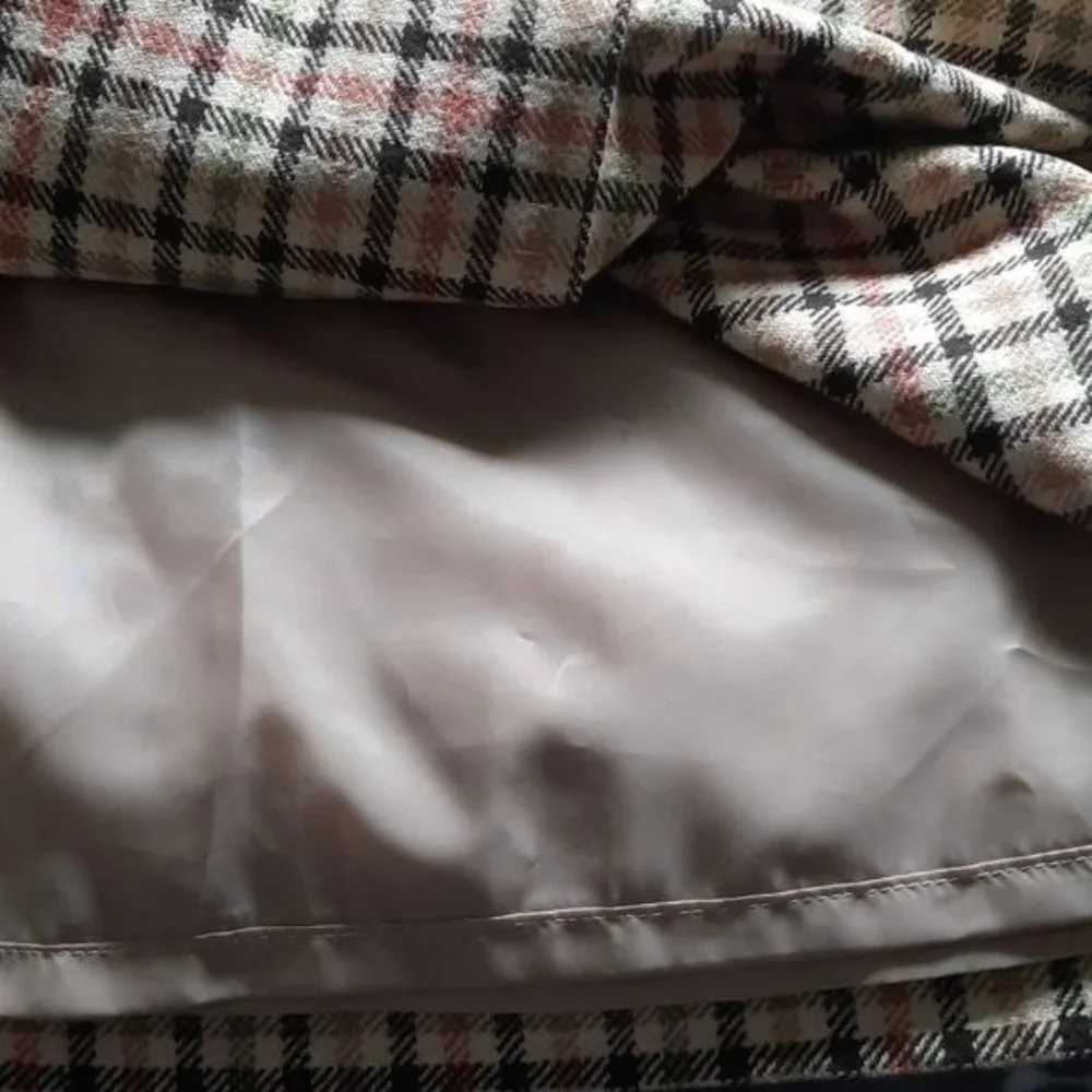 Ann Taylor NWT Tan Green Brown Orange Plaid Pleat School Girl Skirt Size 8 - Picture 8 of 8